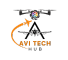 Logo for the Avi Tech Hub, featuring the Aircraft and drone.