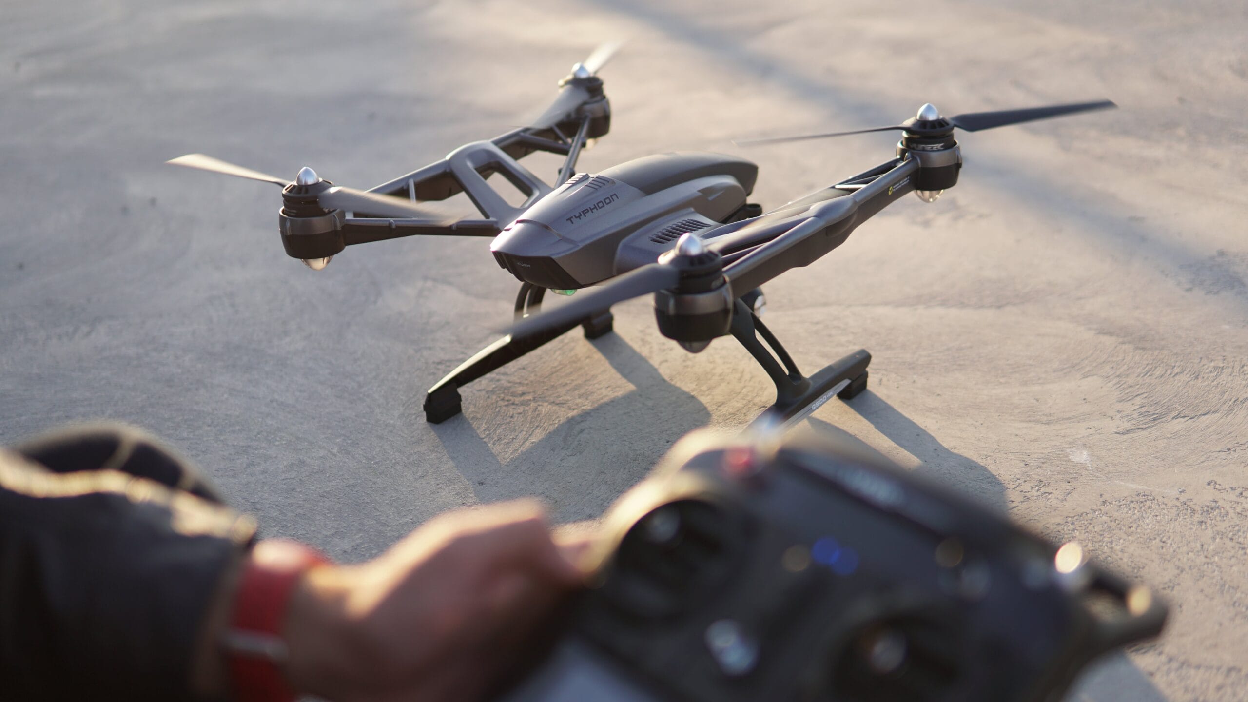 Get your Part 107 Drone License and take control of the skies with this remote control for a small drone.